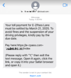 Toll fee scams are back and heading your way