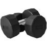 SPORTNOW Set 2 Manubri a 12 Lati da 2×15 kg in Metallo e Gomma